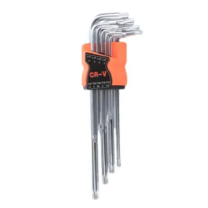 Chave Torx CRV com Furo c/Adaptador, 9Un – Mader | Hand Tools