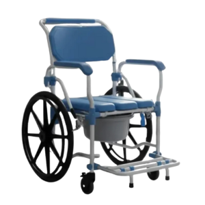 Cadeira de banho Dellamed roda grande D65 em alumínio até 150kg – assento 44cm
