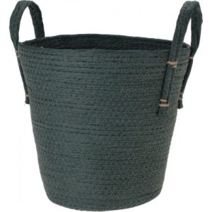 Cesto Fibras Naturais Preto 20x15cm