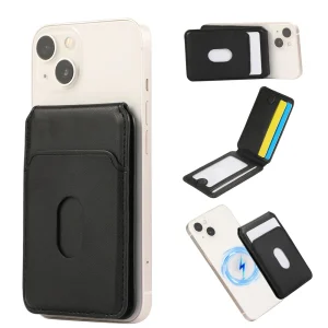 Carteira Magnética MagSafe Couro - Porta-Cartões, iPhone/Samsung, Várias Cores