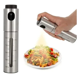 Frasco Spray Azeite Inox 304 com Doseador - Óleo, Vinagre, Temperos, Churrasco, Cozinha Saudável